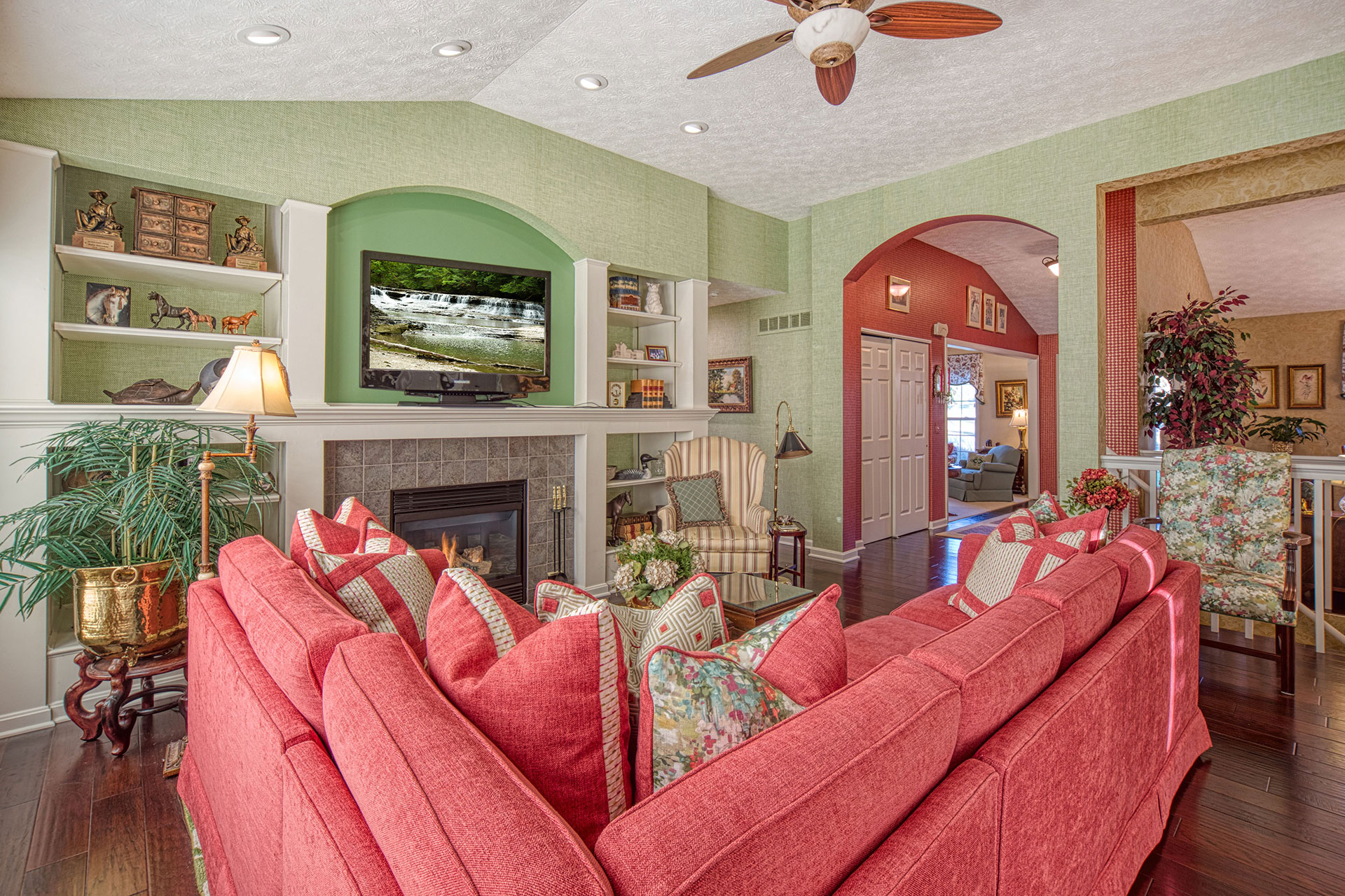 Living Room with Watermelon Sectional