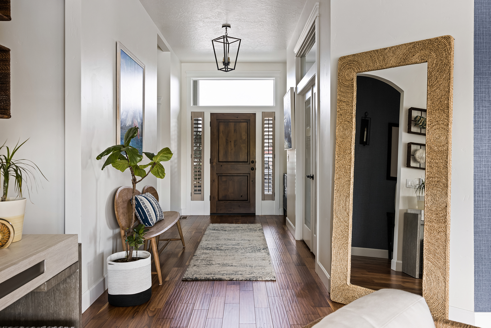 Coastal interior design for upholstered and custom furniture.